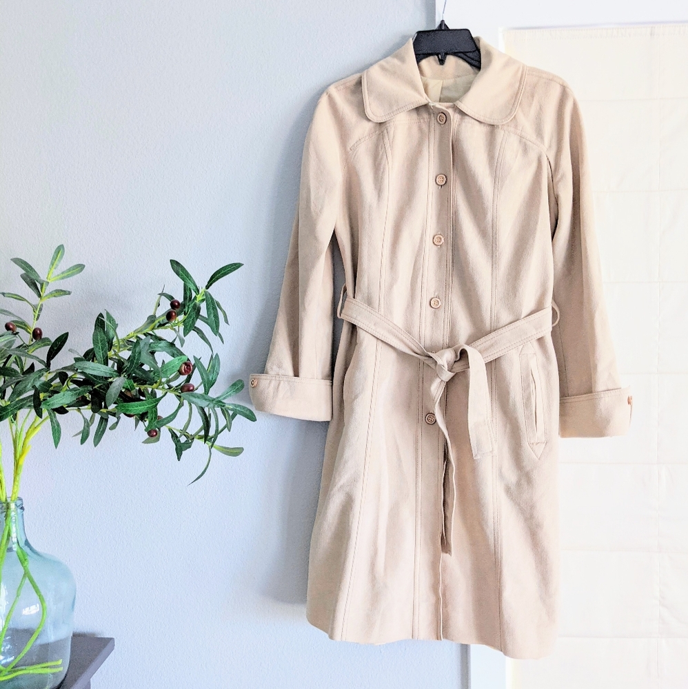 Foxland Coat Tie waist vintage Tan Women's Small